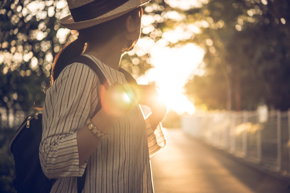 A portrait using ghosting and lens flare